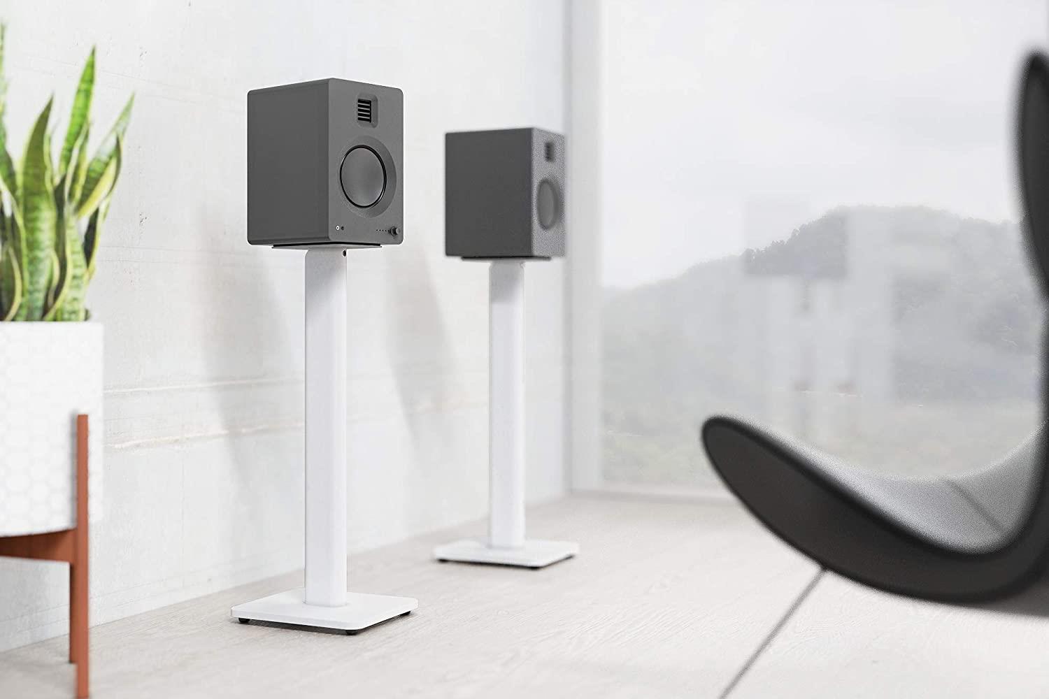 Kanto SP32PL 32-Inch Adjustable Speaker Floor Stands for Home Theater & Studio Monitors - Heavy Duty, Stable & Durable Speaker Stands for Bookshelf & Surround Sound Speakers