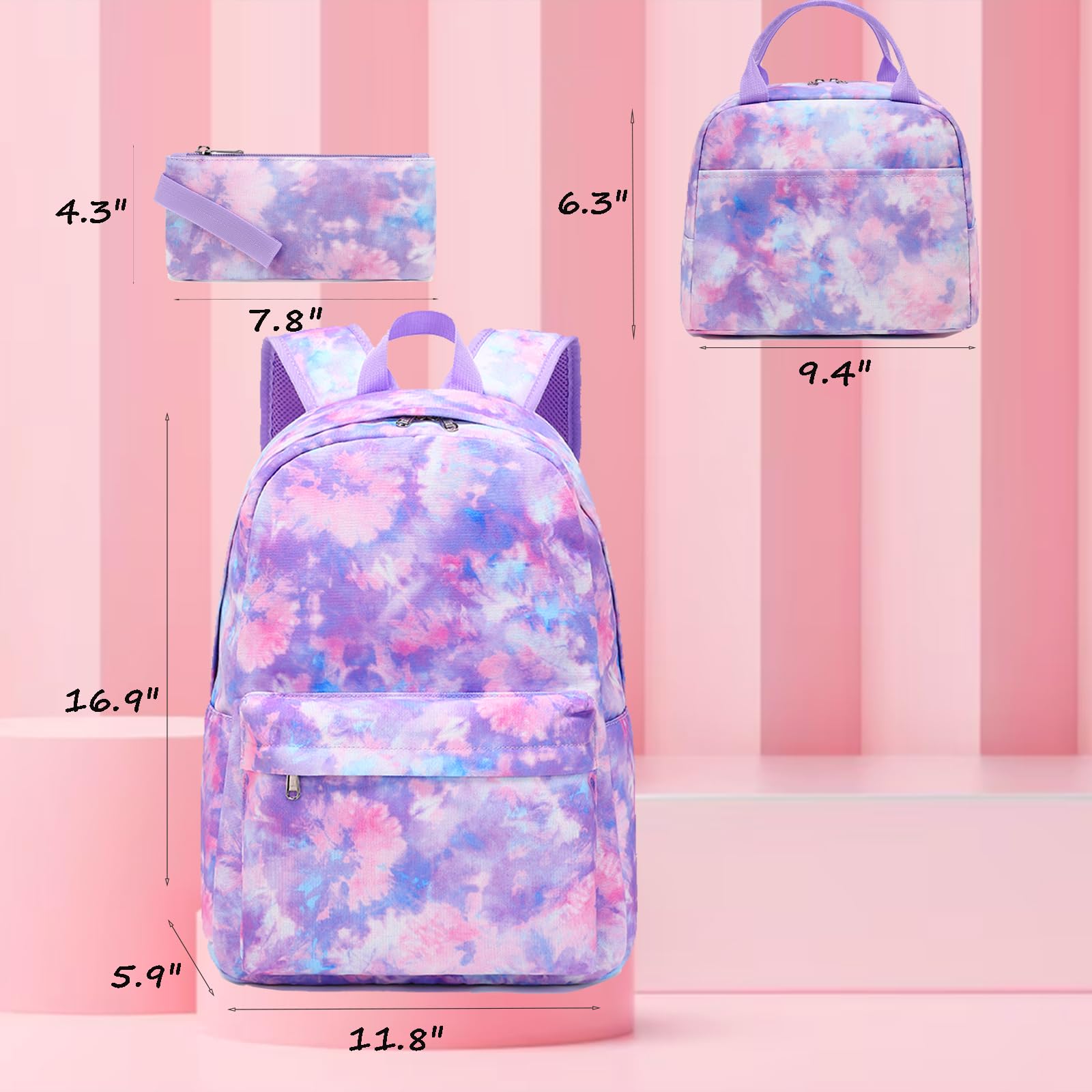 Jumpopack Girls Backpack for School - Stylish Teen Bookbag with Lunch Box | Perfect for School, Travel & Daily Use