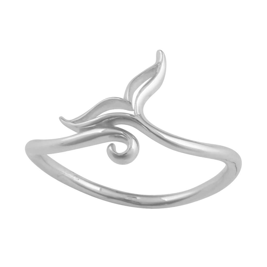 Spirited Dolphin Tail Ring - Elegant Sterling Silver Jewelry for Women | Perfect Gift for Beach Lovers & Ocean-Themed Occasions