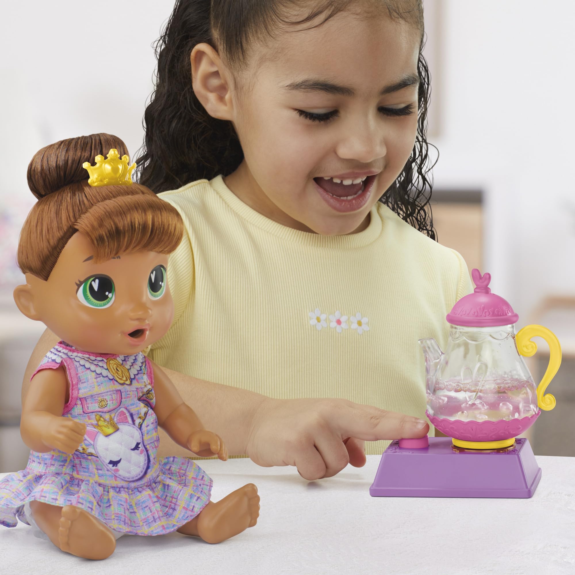 Baby Alive Bubbly Tea Party Sophia Sparkle Doll with Teapot Accessories - 11