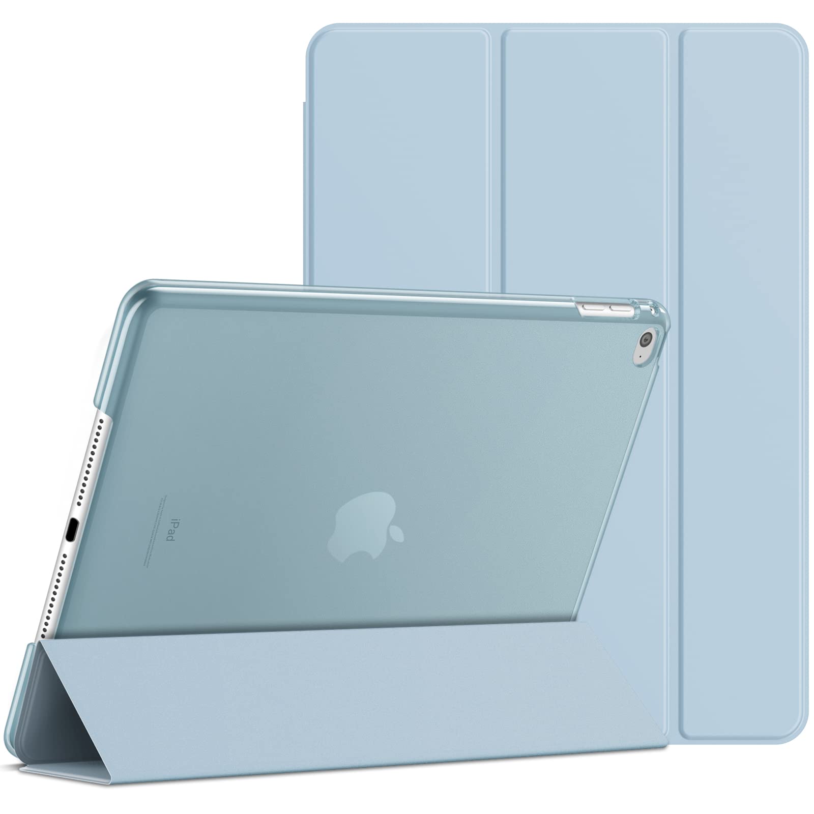JETech iPad Air 2 Case with Auto Wake/Sleep Smart Cover - Light Blue Protective Shell | Perfect for Work, School & Travel