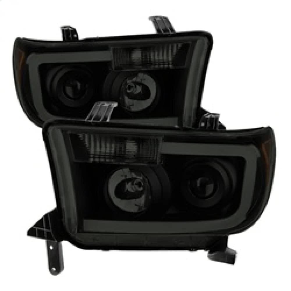 Xtune PRO-JH-TTU07-LED-BSM LED Headlight Conversion Kit - Compatible with Toyota Tundra 2007-2013 & Sequoia 2008-2013 - Black Smoked Projector Light Bar - Enhanced Night Driving & Off-Road Visibility