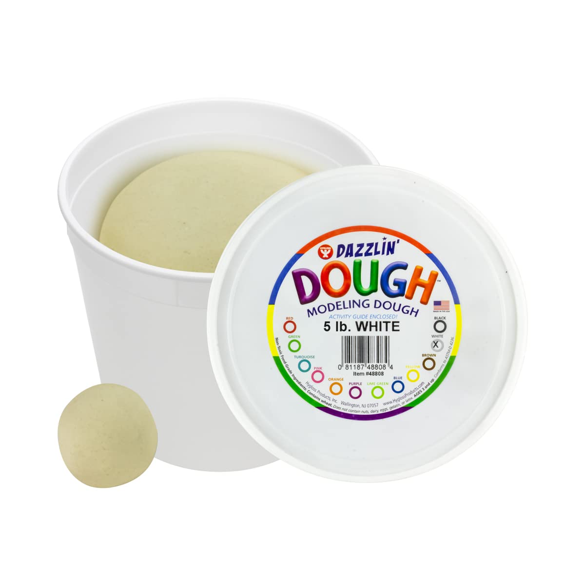 Hygloss 5lb Play Modeling Dough - Non-Toxic White Art Clay for Kids Crafts, Easter Basket Stuffers & Classroom Activities - Safe Sensory Toy for Preschool Learning & Party Favors