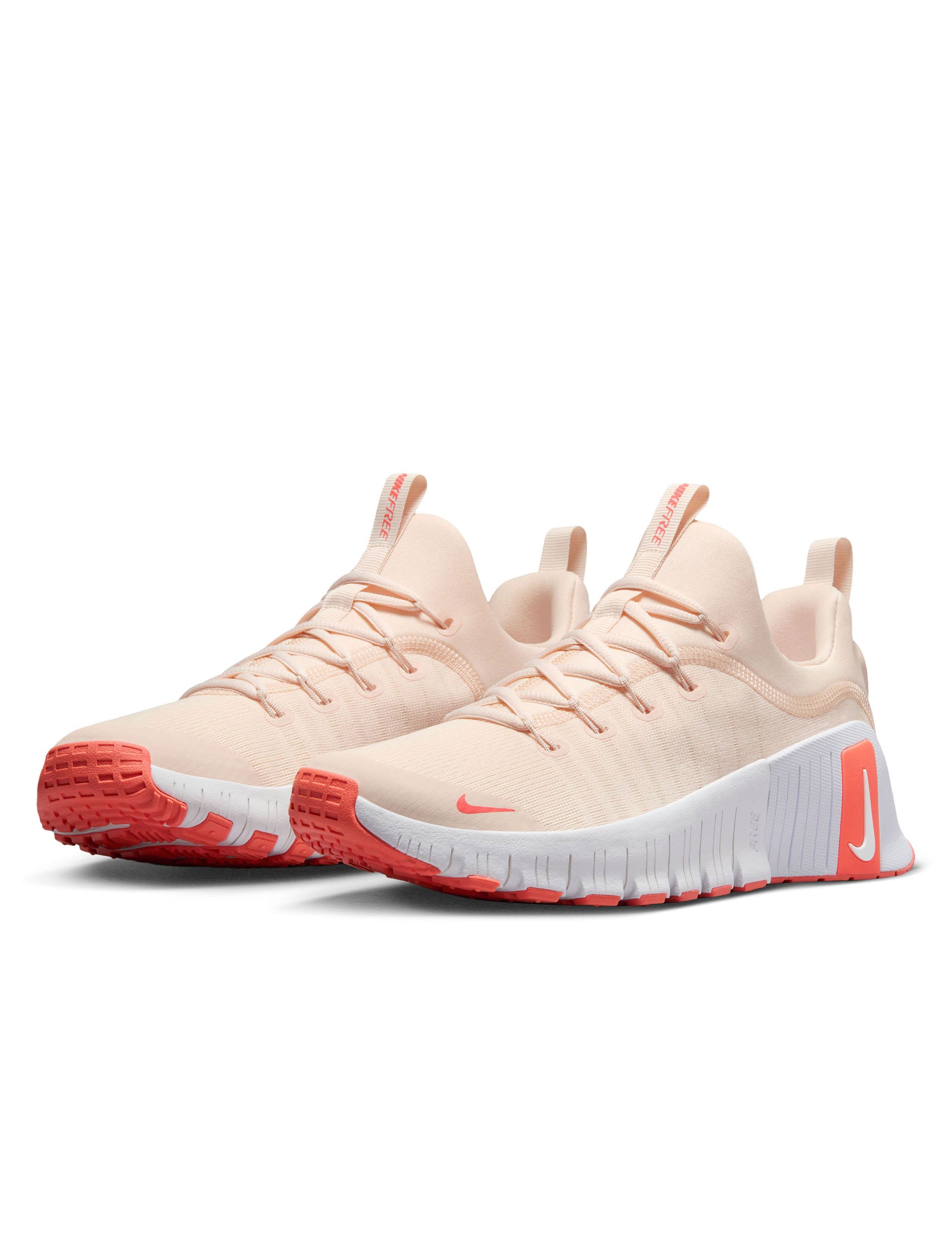 Nike Free Metcon 6 Training Shoes - Guava Ice/White/Light Wild Mango Color | CrossFit, Gym & Workout Shoes for Men & Women | Perfect for Weightlifting, HIIT & Functional Training