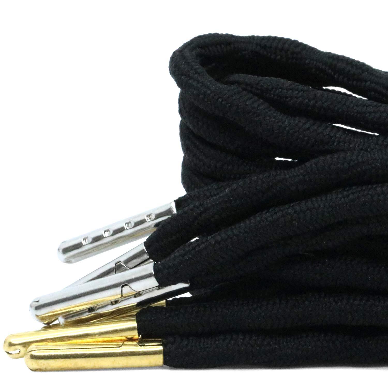 YJRVFINE 2 Pairs Non-Slip Thick Round Hiking Boot Laces with Metal Tips - Durable Shoelaces for Outdoor Hiking, Trekking & Work Boots