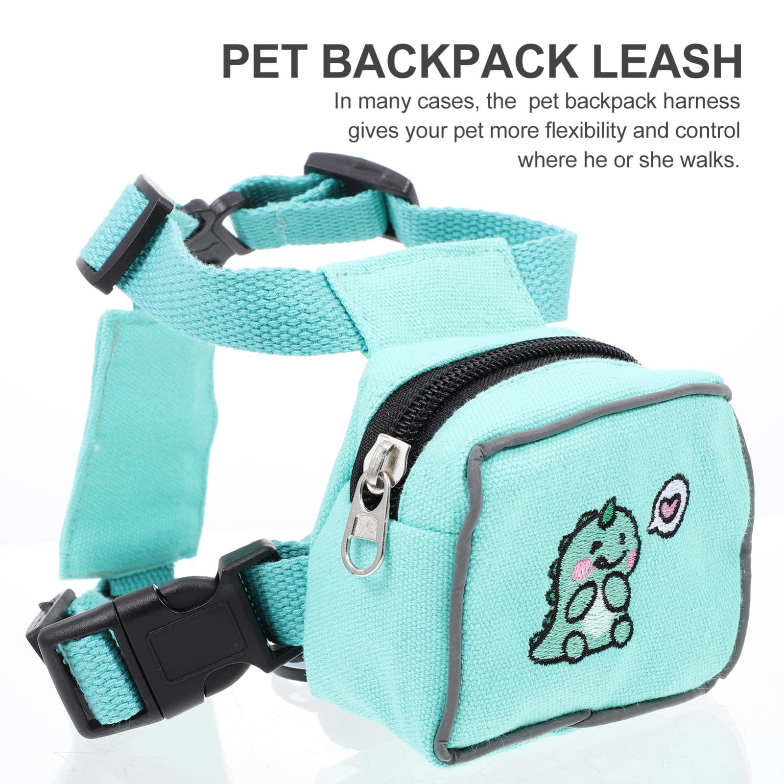 Mipcase Pet Backpack Carrier for Small Dogs - Adjustable Dog Leash Backpack Harness with Traction Rope, Puppy Saddle Bag & Break Suspenders - Durable Polyester Travel Backpack for Hiking, Walking & Outdoor Adventures