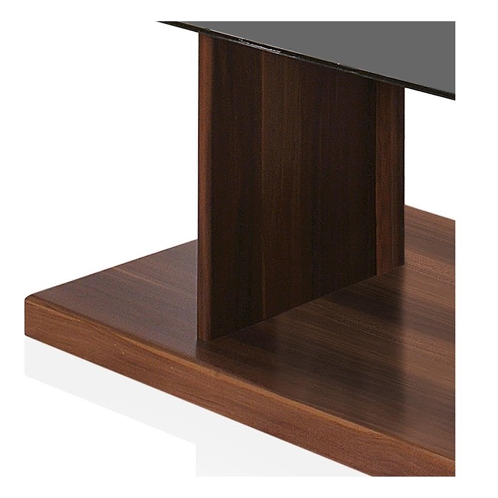 Thame Contemporary Dark Walnut Wood Coffee Table by Furniture of America - Perfect for Living Room, Lounge & Modern Home Decor
