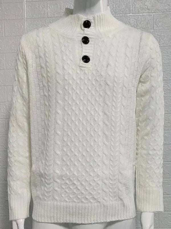 Men's Knitted Turtle Neck Sweater - Cozy Winter Pullover for Casual & Office Wear