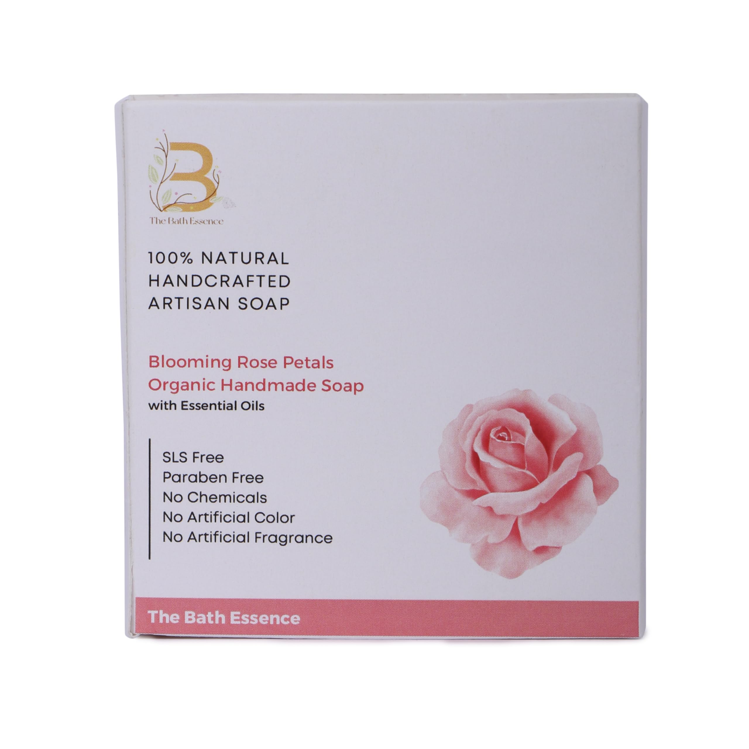 Natural Rose Bath Soap Bar with Essential Oils - Handmade Skin Nourishing Soap for Dry & Sensitive Skin - Perfect for Relaxing Baths, Spa Days & Gift Giving (Pack of 1)