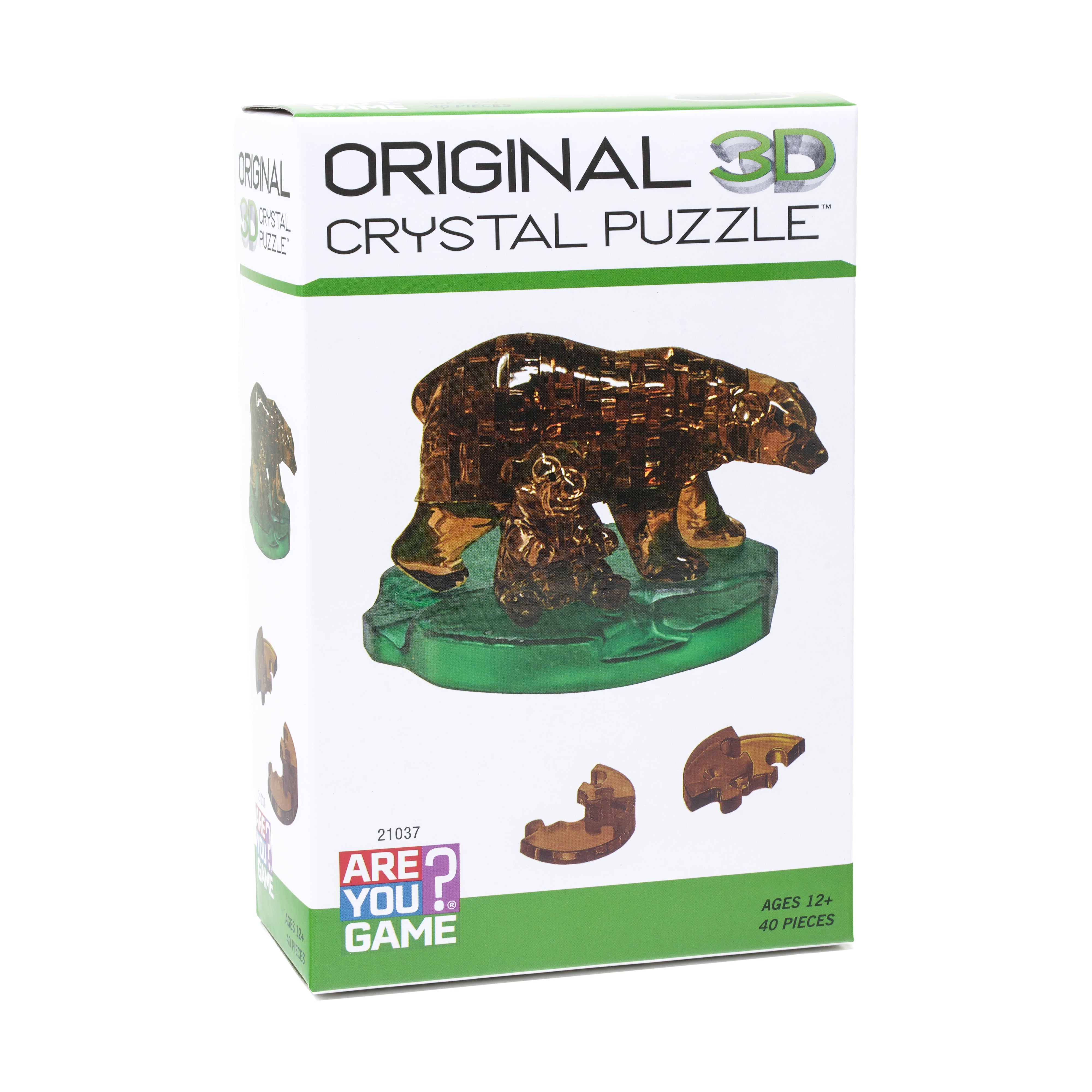 3D Crystal Puzzle - Brown Bear and Baby Cub: 40-Piece Enchanting Wilderness Adventure Puzzle for Adults & Teens | Perfect for Family Game Night, Stress Relief & Home Decor