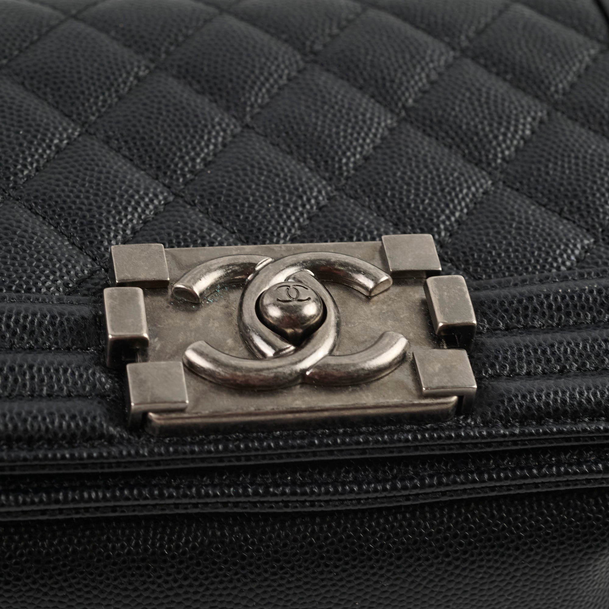 Chanel Caviar Small Boy Black Leather Handbag - Luxury Designer Crossbody Bag for Women | Perfect for Evening Events, Parties & Everyday Use