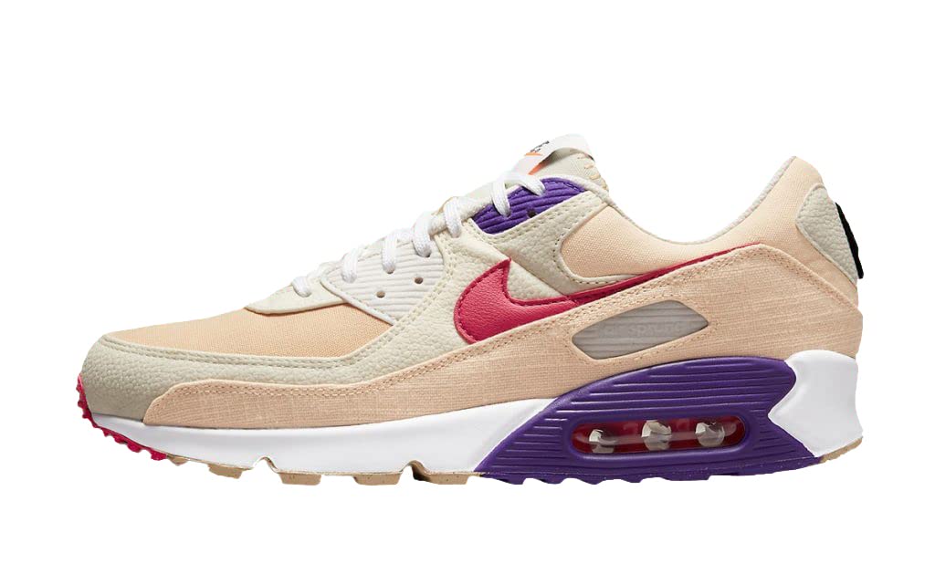 Nike Men's Air Max 90 SE Sneakers - Sesame/Rush Pink-Coconut Milk (DM8171 200) | Comfortable Running Shoes for Men | Perfect for Jogging, Gym Workouts & Casual Wear