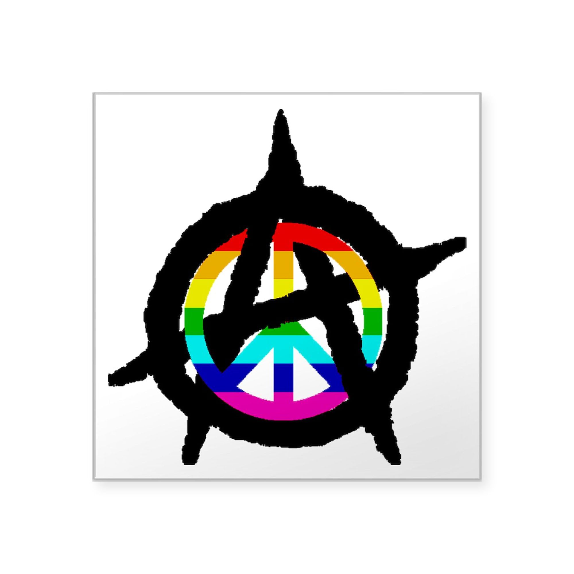 Benevolent Anarchist Hat Square Sticker - 3x3 Inch Bumper Sticker & Car Decal - Waterproof Vinyl for Laptops, Cars, Windows | Political Statement & Unique Gift Idea