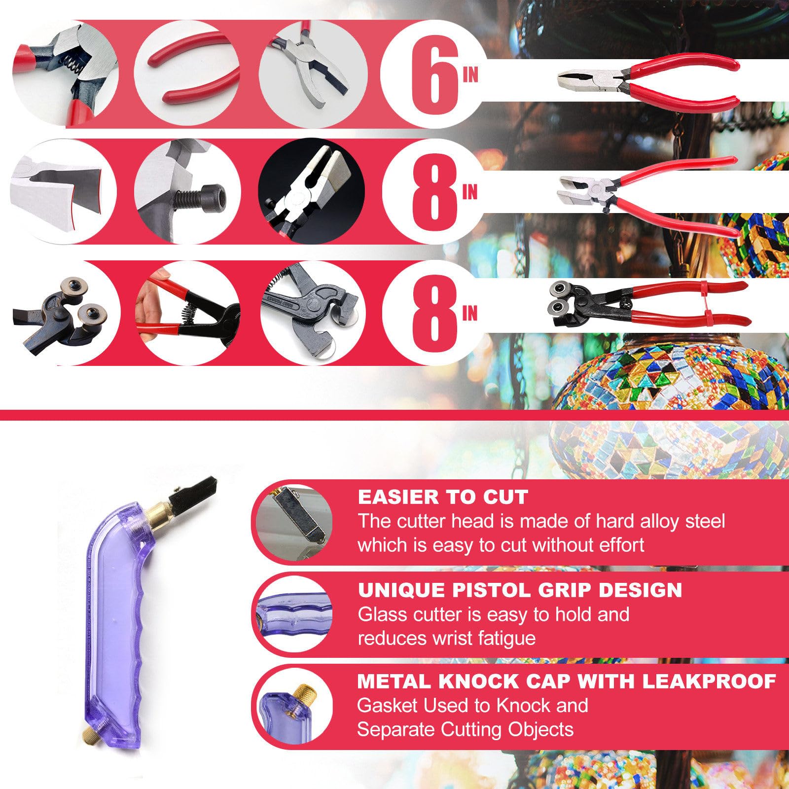 Stained Glass Starter Kit for Beginners - DIY Craft Kit with Glass Grinder, Cutter Tools, Soldering Iron & Exhaust Fan - Perfect for Home Decor, Window Art & DIY Gifts