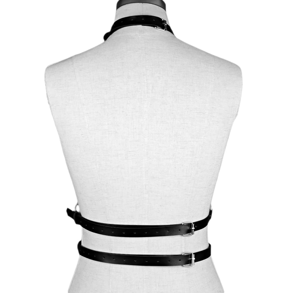 Stylish Punk Leather Body Chain - Adjustable Waist & Belly Chain for Women & Girls - Perfect for Rave, Nightclub & Party Accessories - Gothic Fashion Jewelry for Concerts & Festivals