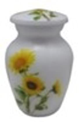 Personalized Sunflower Cremation Urn with Velvet Bag & Custom Engraving - Memorial Keepsake for Ashes - Perfect for Funeral Services, Home Memorials & Remembrance Ceremonies
