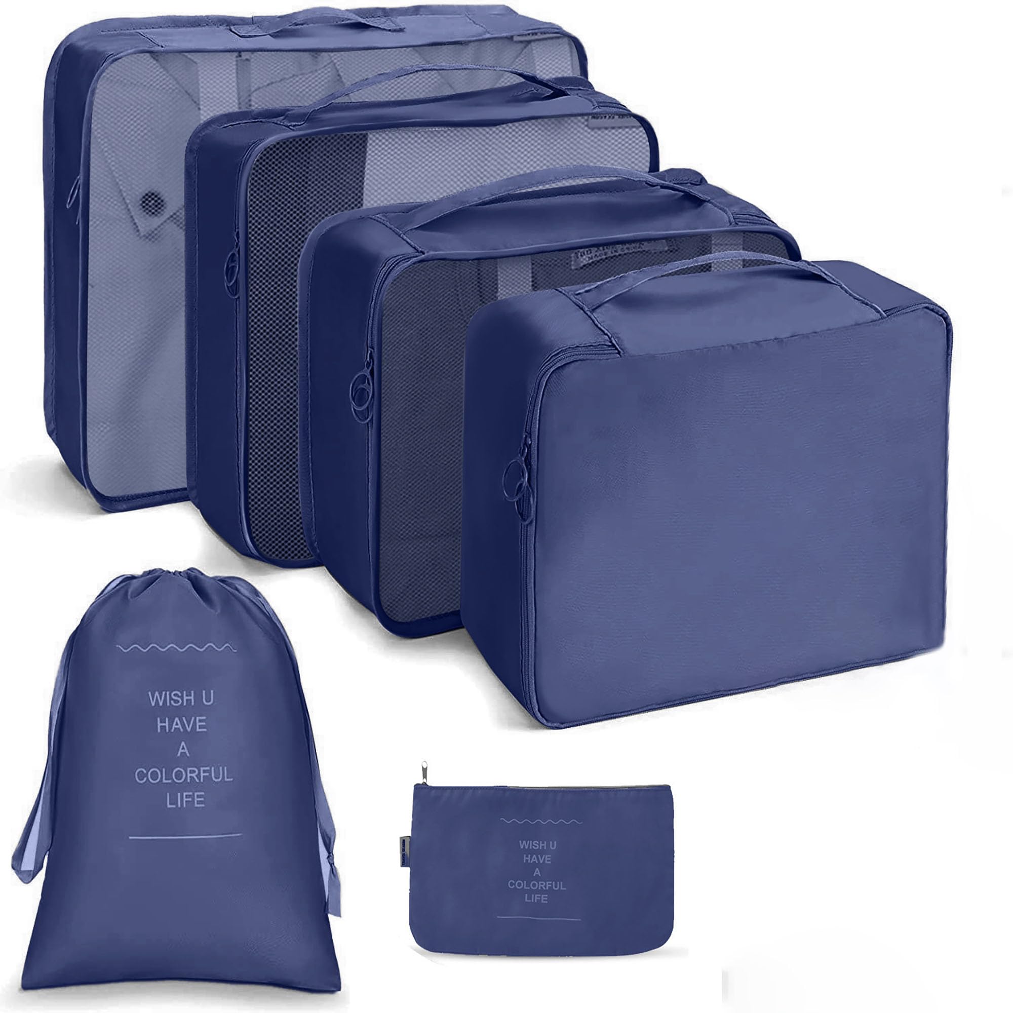 6-Pack Travel Packing Cubes - Suitcase Organizers for Clothes, Shoes & Toiletries | Perfect for Business Trips & Vacations