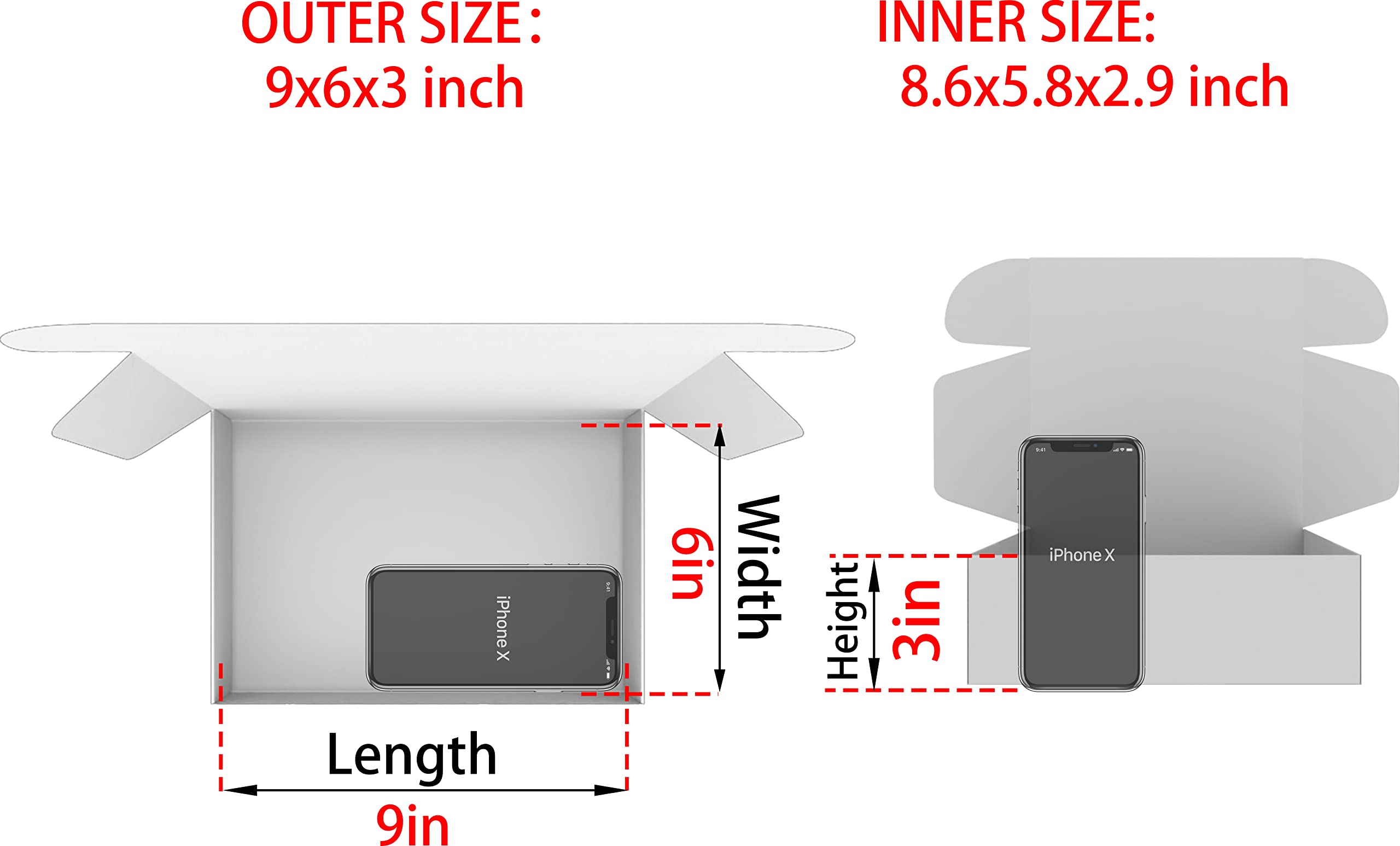 9x6x3 Black Corrugated Shipping Boxes - Set of 25 for Small Business Mailing & Packaging | Perfect for Ecommerce & Retail Shipping