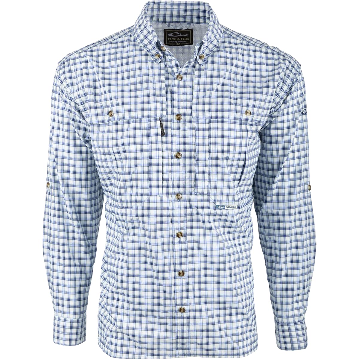 Drake Waterfowl Featherlite Plaid Wingshooter's Long Sleeve Shirt - Gray Plaid Hunting Shirt for Men - XLarge Size - Comfortable & Durable for Waterfowl Hunting & Outdoor Adventures