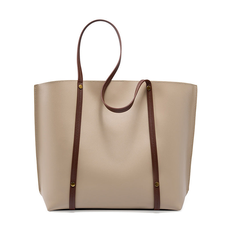 Genuine Soft Leather Large Capacity Tote Shoulder Bag for Women - Stylish & Spacious Work, Travel & Everyday Carry Purse