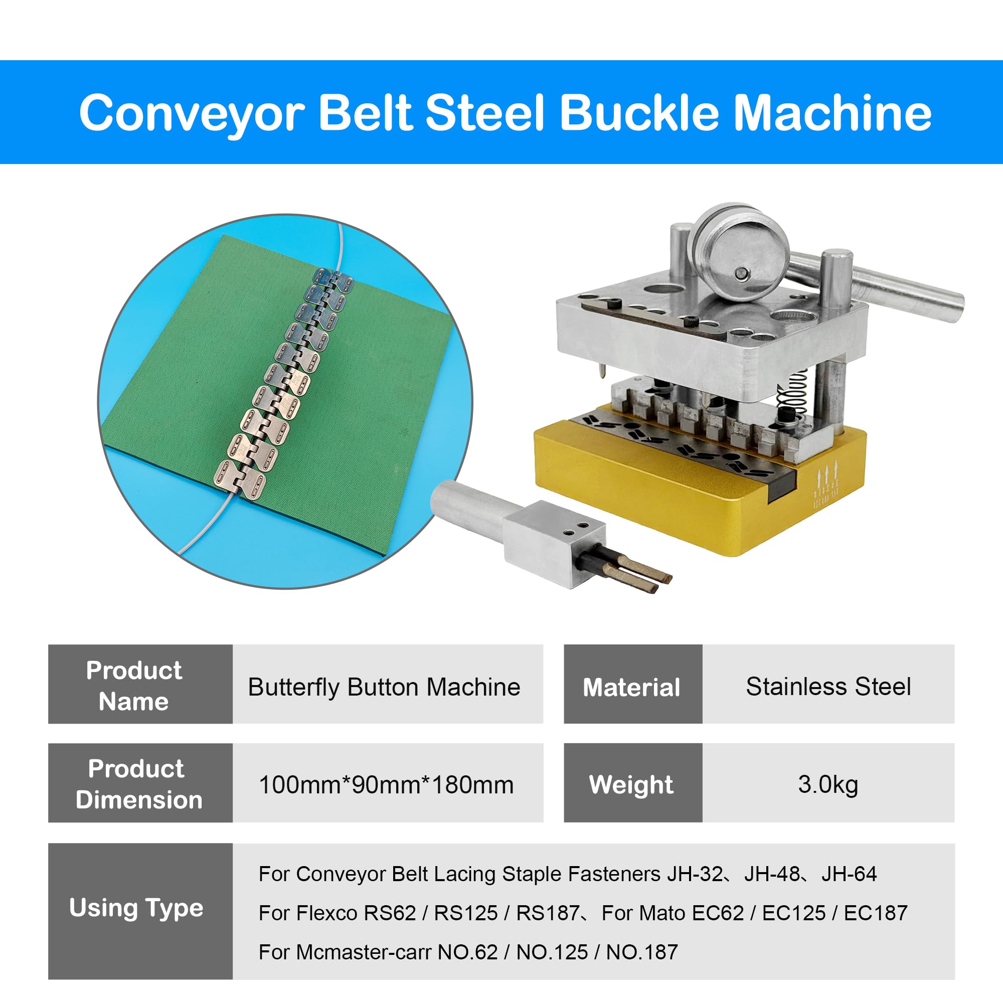 Flexco PVC Conveyor Belt Staple Fastener Tool - Heavy Duty Wire Hook Clipper for Belt Fastener Installation | Perfect for Mining, Construction & Industrial Conveyor Systems