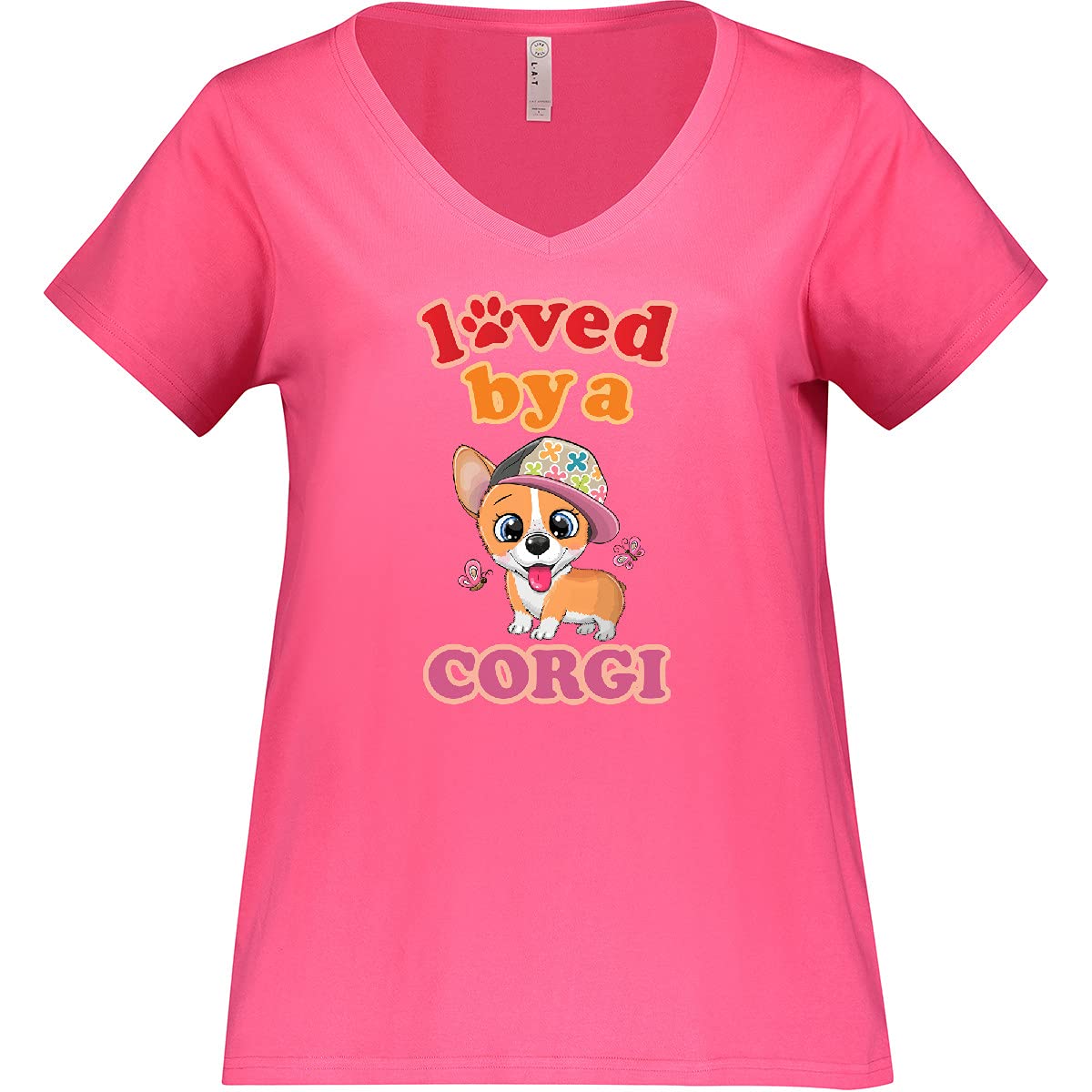 Inktastic Corgi Dog Lover Gift - Women's Plus Size V-Neck T-Shirt - Cute & Comfortable Casual Wear for Dog Owners & Pet Lovers