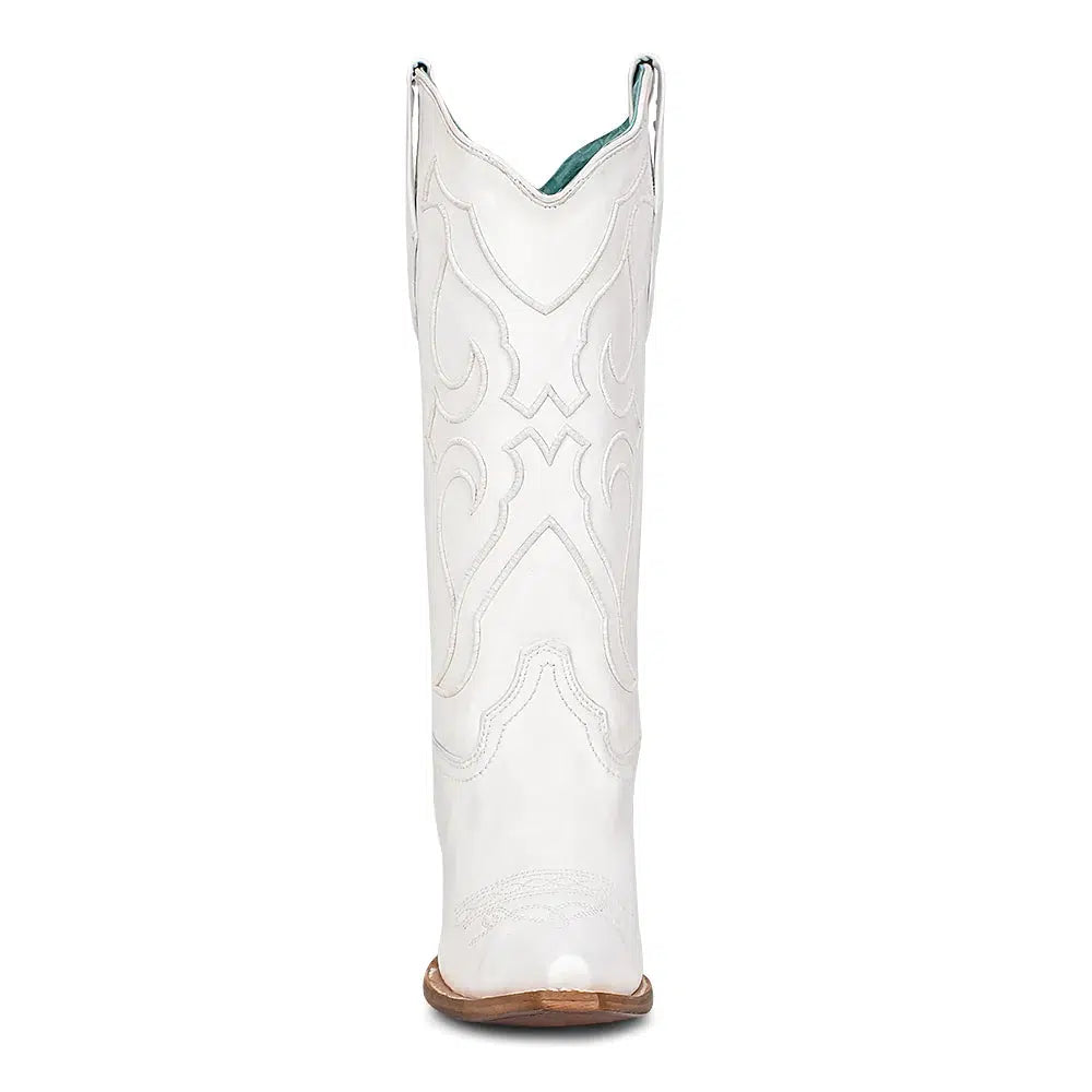 Z5046 M Corral White Western Cowgirl Leather Wedding Boots for Women - Perfect for Country Weddings, Rodeos & Western Fashion