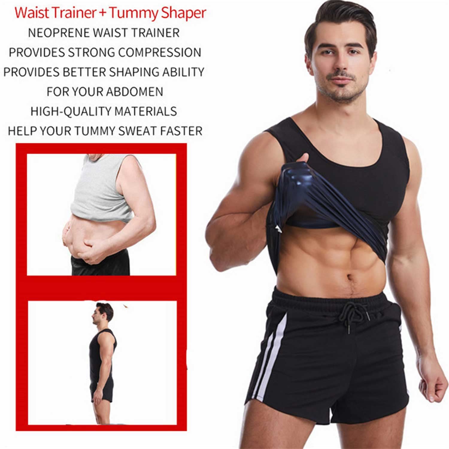 Men's Gynecomastia Compression Tank Top - Slimming Shapewear Vest for Workout & Sauna - Breathable Under Shirt for Men - Body Shaper for Chest & Torso - Ideal for Gym, Running & Post-Surgery Recovery