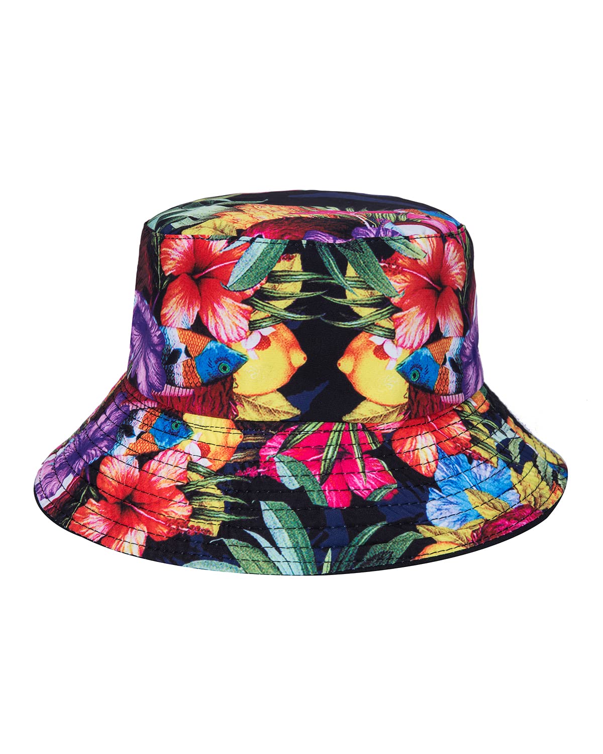 TUNEVUSE Men's Hawaiian Shirt and Shorts Set - 2 Piece Tropical Beach Outfit with Floral Print & Bucket Hat | Summer Vacation, Luau Party, Poolside Relaxation Outfit