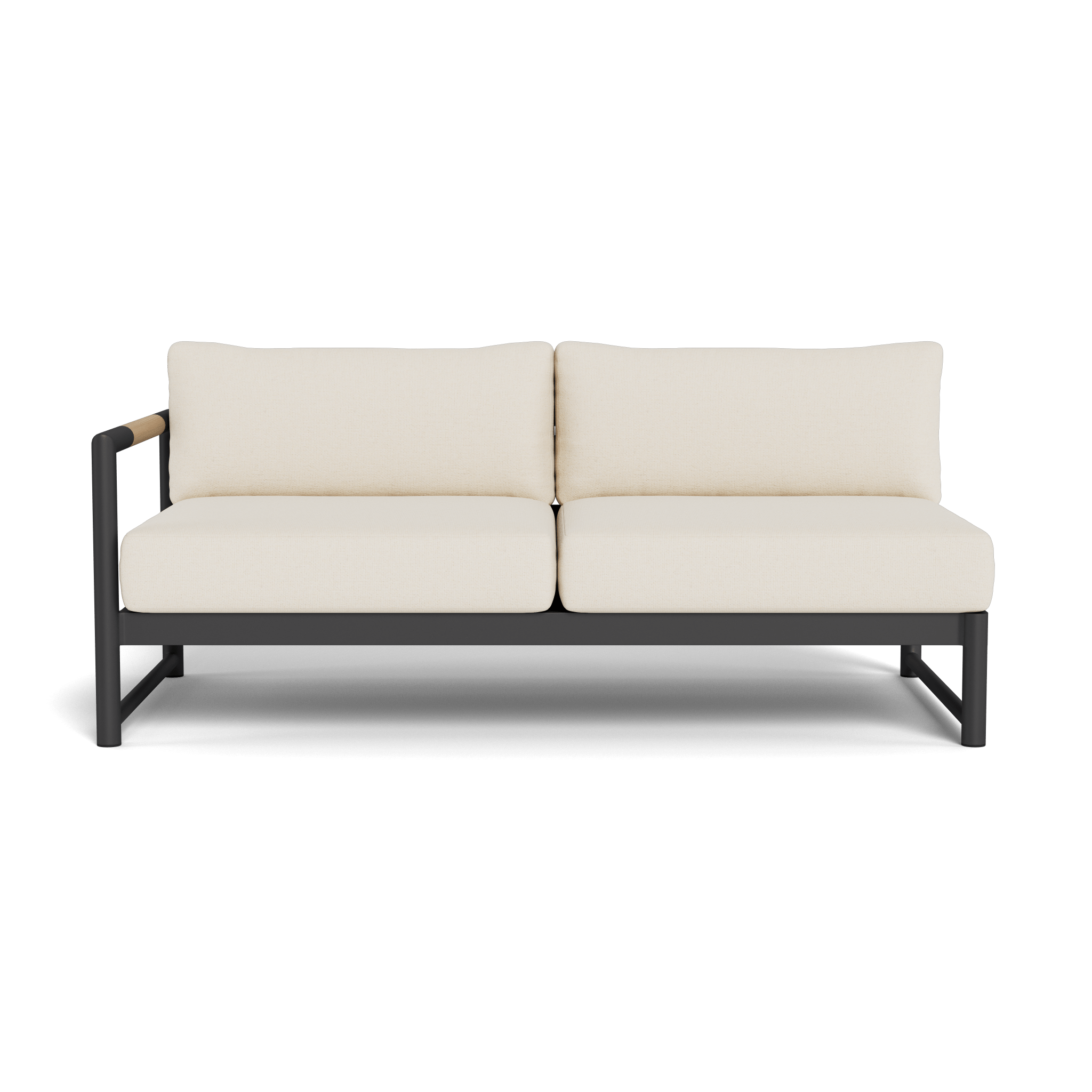 Breeze XL Aluminum 2-Seat Patio Sofa with Left Armrest - Perfect for Outdoor Lounging, Poolside Relaxation, and Garden Decor