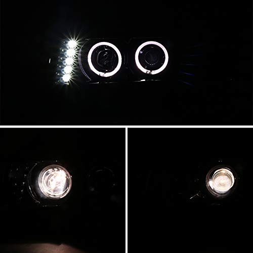 2004-2012 Chevy Colorado & GMC Canyon Glossy Black LED Halo Projector Headlights - Smoke Lens for Enhanced Night Visibility & Aggressive Style - Perfect for Off-Roading, Night Driving & Custom Truck Upgrades
