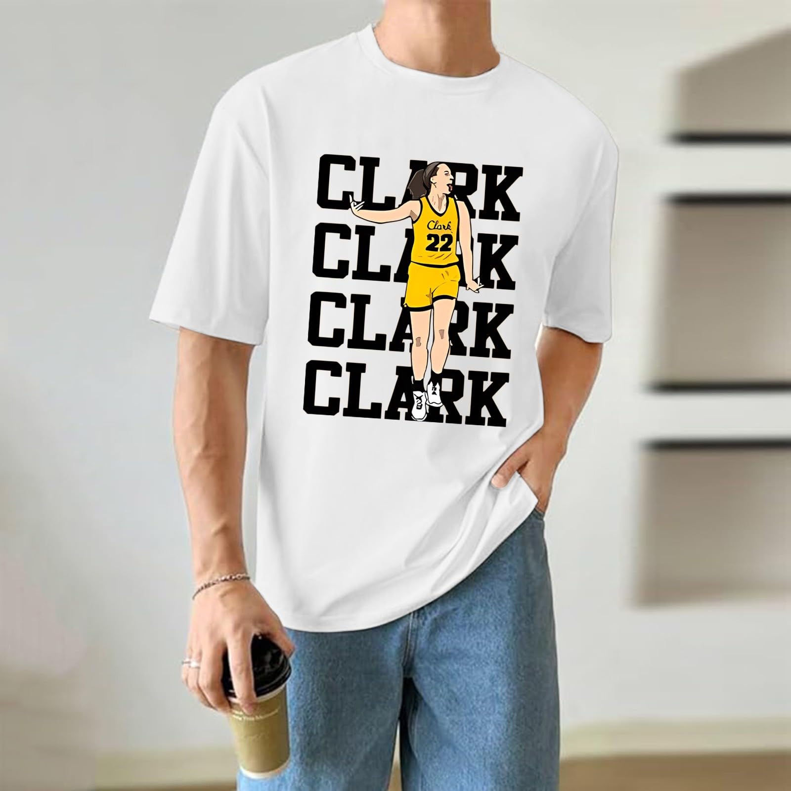 Clark Basketball Jersey - Short Sleeve Basketball T-Shirt for Men, Women & Youth - Sport Fan Apparel - Perfect for Games, Training & Casual Wear