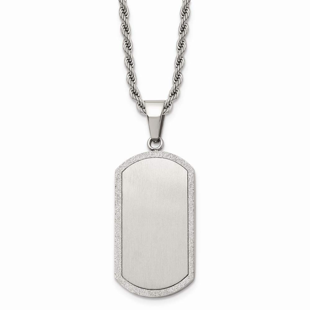 Premium Solid Stainless Steel Laser-Cut Dog Tag Pendant Necklace for Men & Women - Military Style Personalized ID Necklace for Everyday Wear, Gifts & Outdoor Activities