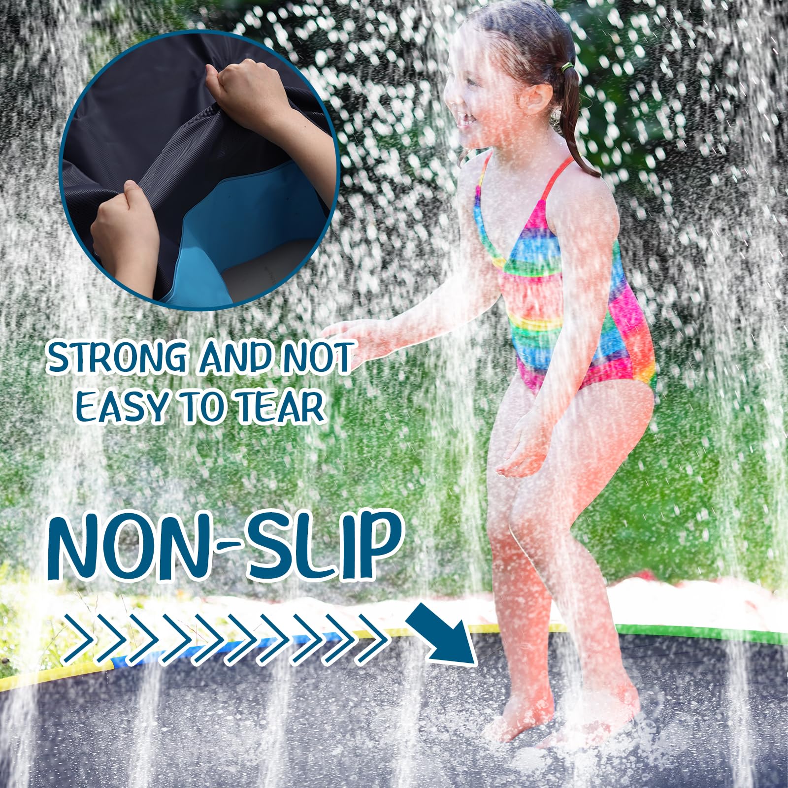 Lewtemi 10ft Extra Large Non-Slip Splash Pad - 120 Inch Giant Thickened Sprinkler Pool for Adults, Kids & Pets | Summer Outdoor Water Toy, Backyard Fountain Play Mat for Family Fun (Lovely Style) | Perfect for Birthday Parties, BBQ Gatherings & Pet Playtime