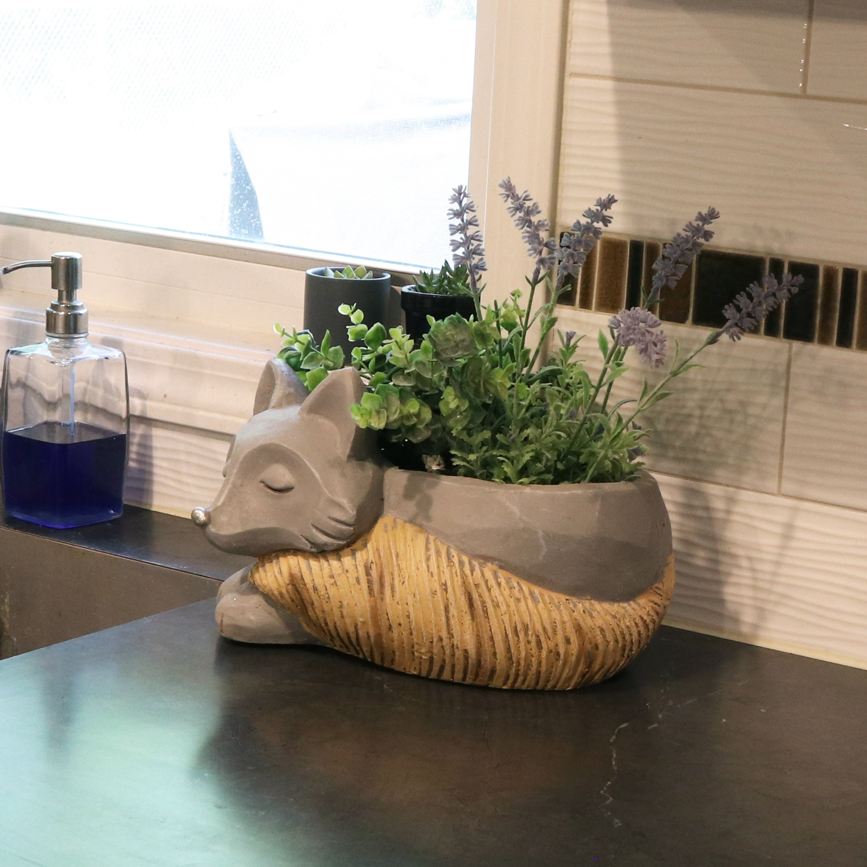 Sunnydaze Finley the Fox Indoor Planter Statue - 8