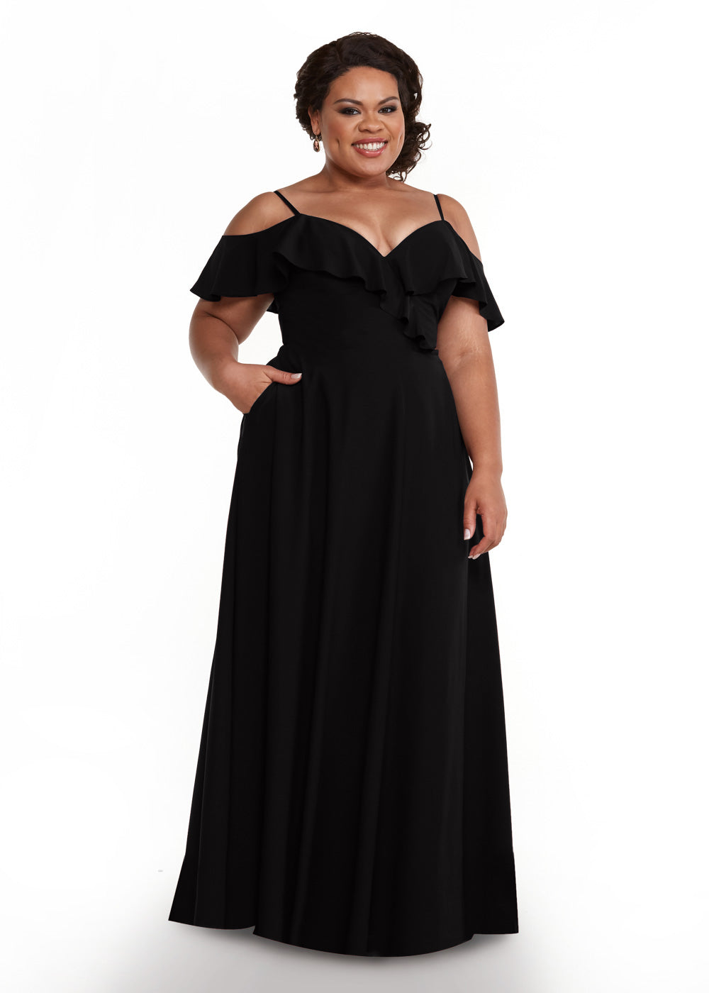 Elegant Off Shoulder Ruffled Chiffon Bridesmaid Dress - Perfect for Weddings, Prom, and Formal Events