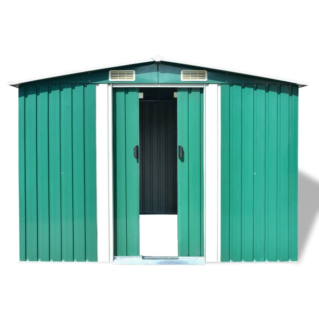 vidaXL Metal Garden Storage Shed - Outdoor Tool Shed for Gardening Equipment, Lawn Mowers & Yard Tools | Weather-Resistant Steel Utility Shed for Backyard, Patio & Garage Storage