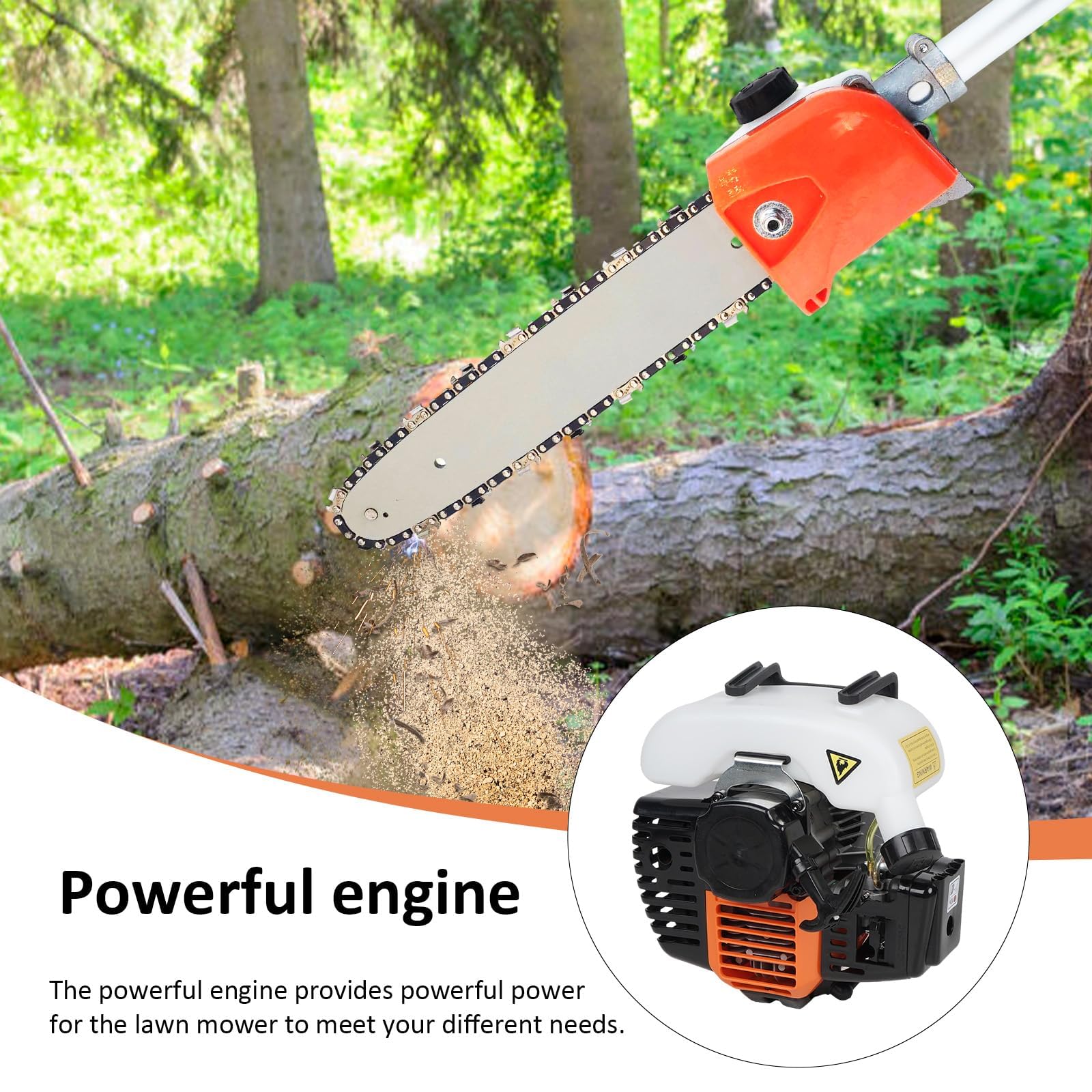 52cc 2-Stroke Gas Powered Weed Eater - 6-in-1 Multi-Function String Trimmer with Full Guard Accessories - Ideal for Lawn Edging, Yard Maintenance & Tough Weed Cutting