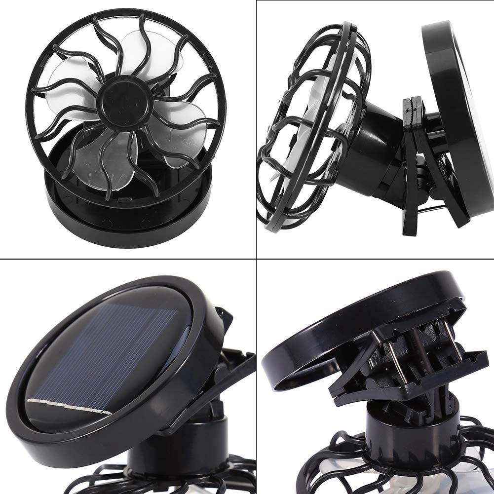 Solar Powered Clip on Fan - Portable Camping Fan, Tent Fan, Desk Fan for Home, Office, Travel, Car & Outdoor Adventures | USB Rechargeable & Energy Efficient