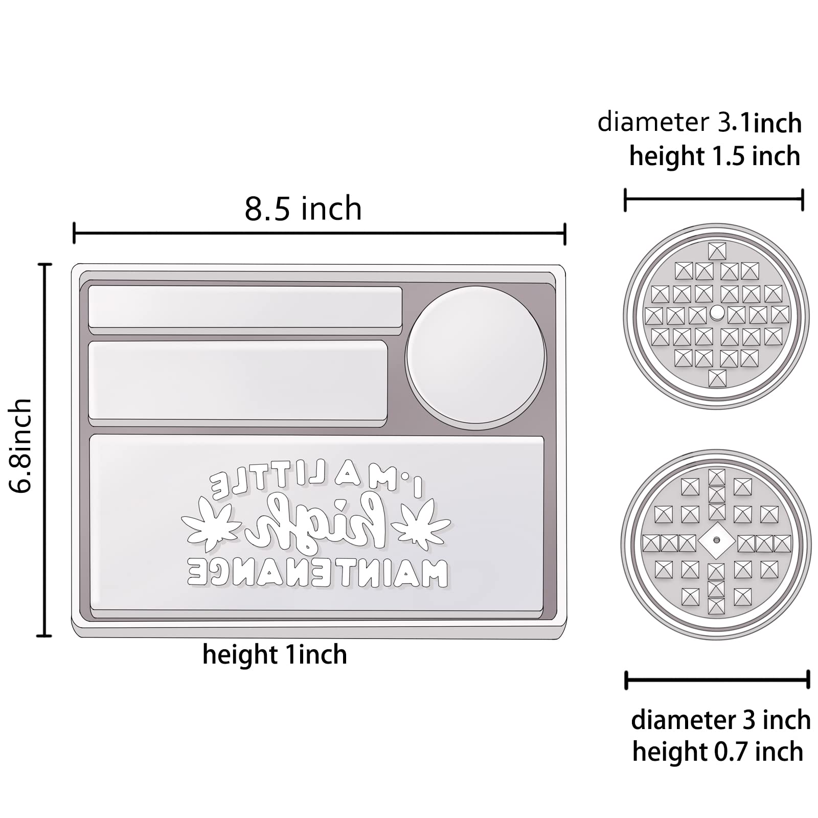 Premium Silicone Resin Molds with Lid & Grinder - Large DIY Rolling Tray Mold Set for Epoxy Resin Art, Storage & Grinding - Perfect for Crafting, Jewelry Making & Resin Storage Organization