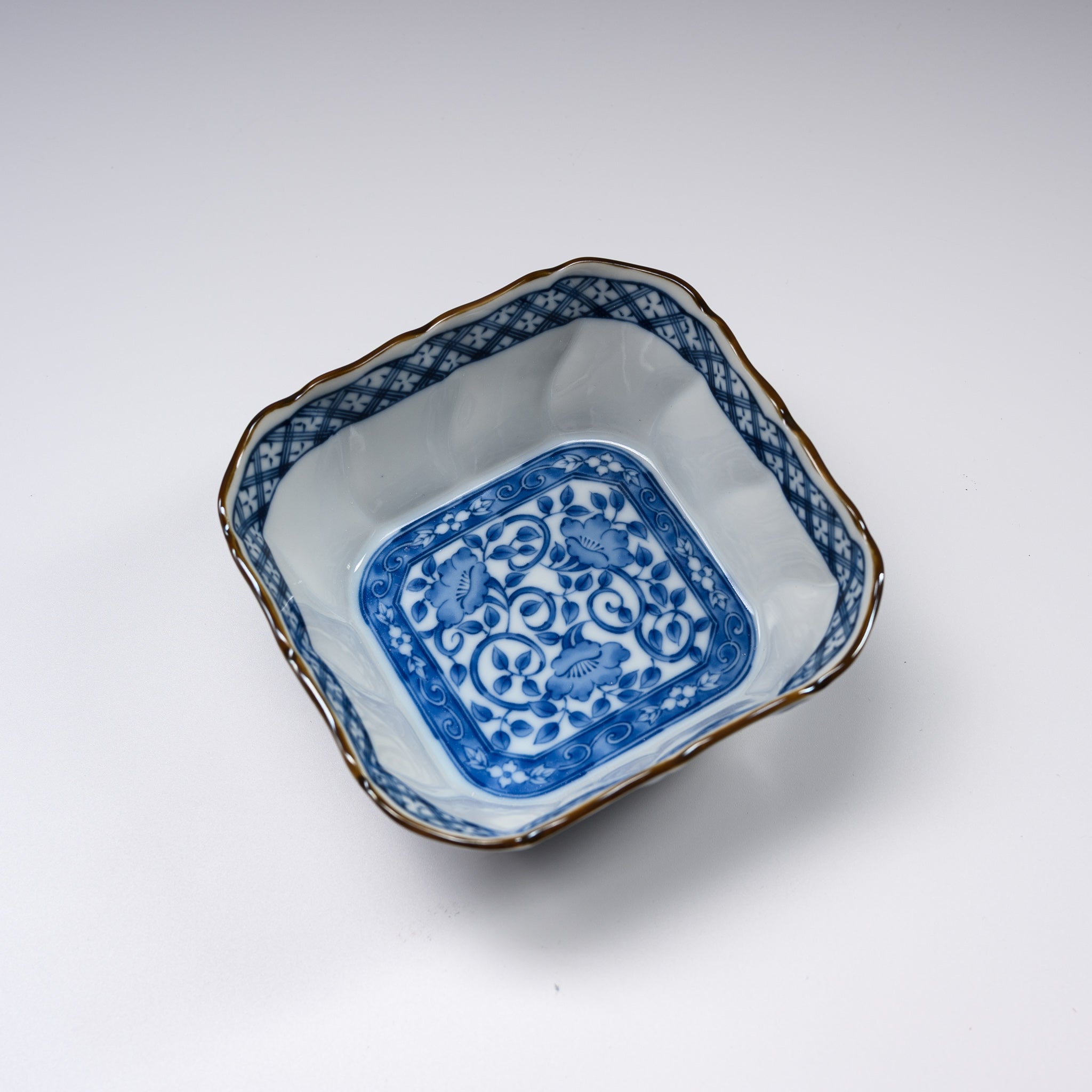 Japanese Mino Ware Sometsuke Square Side Dish Bowl - Handcrafted Blue & White Ceramic Small Bowl for Sushi, Soy Sauce, and Condiments | Perfect for Japanese Dining, Tea Ceremonies, and Home Decor