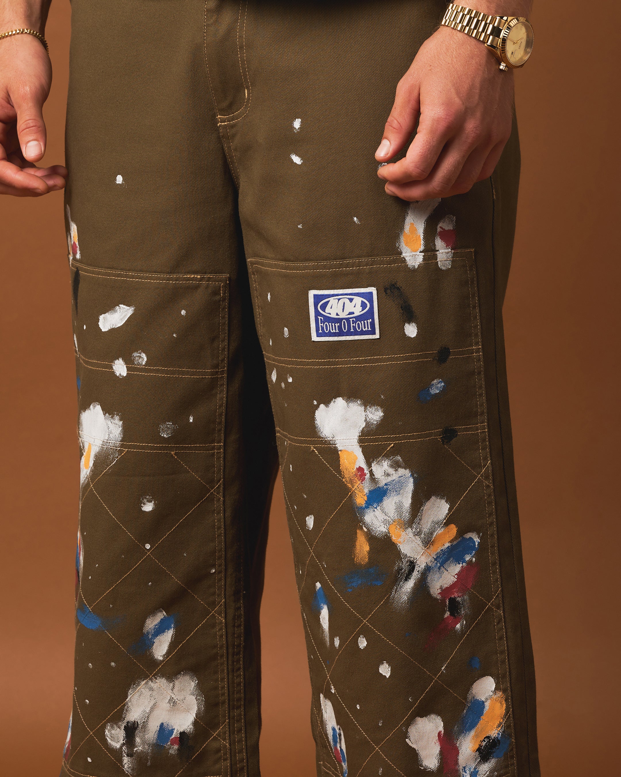 404 Painter Double Knee Work Pants - Durable Khaki Workwear for Construction & Painting - Perfect for Job Sites & DIY Projects