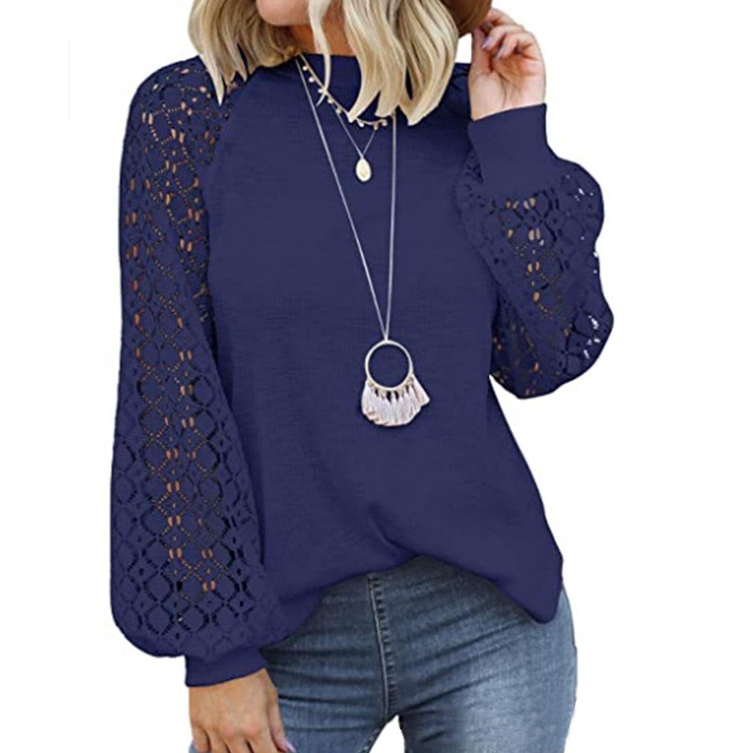 Women's 3/4 Sleeve Crewneck Tunic Tops - Fall Fashion Sweatshirts for Leggings | Casual Comfort Wear for Autumn Outfits, Workouts & Lounge