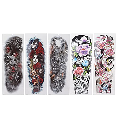 Temporary Arm Tattoo Stickers - Full Sleeve Waterproof Fake Tattoos for Men & Women | Non-Toxic, Odorless, Safe for Skin | Perfect for Halloween, Cosplay, Parties & Costume Events