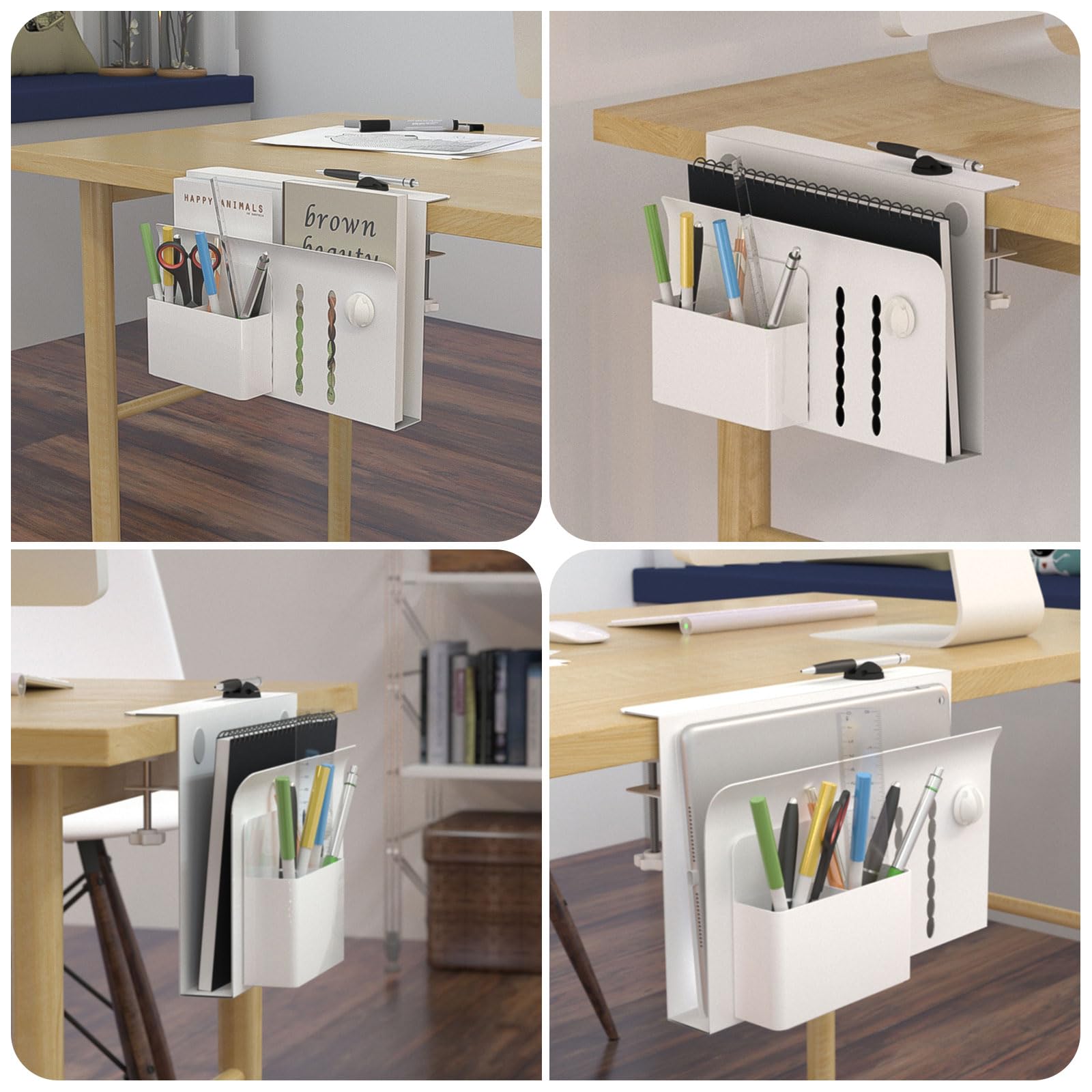 Under Desk Laptop Holder & Storage Organizer - No Drill Laptop Desk Mount with Magnetic Pen Holder, Cable Management Tray & Hanging File Organizer for Home Office - Perfect for Workspace Organization & Clutter-Free Desks