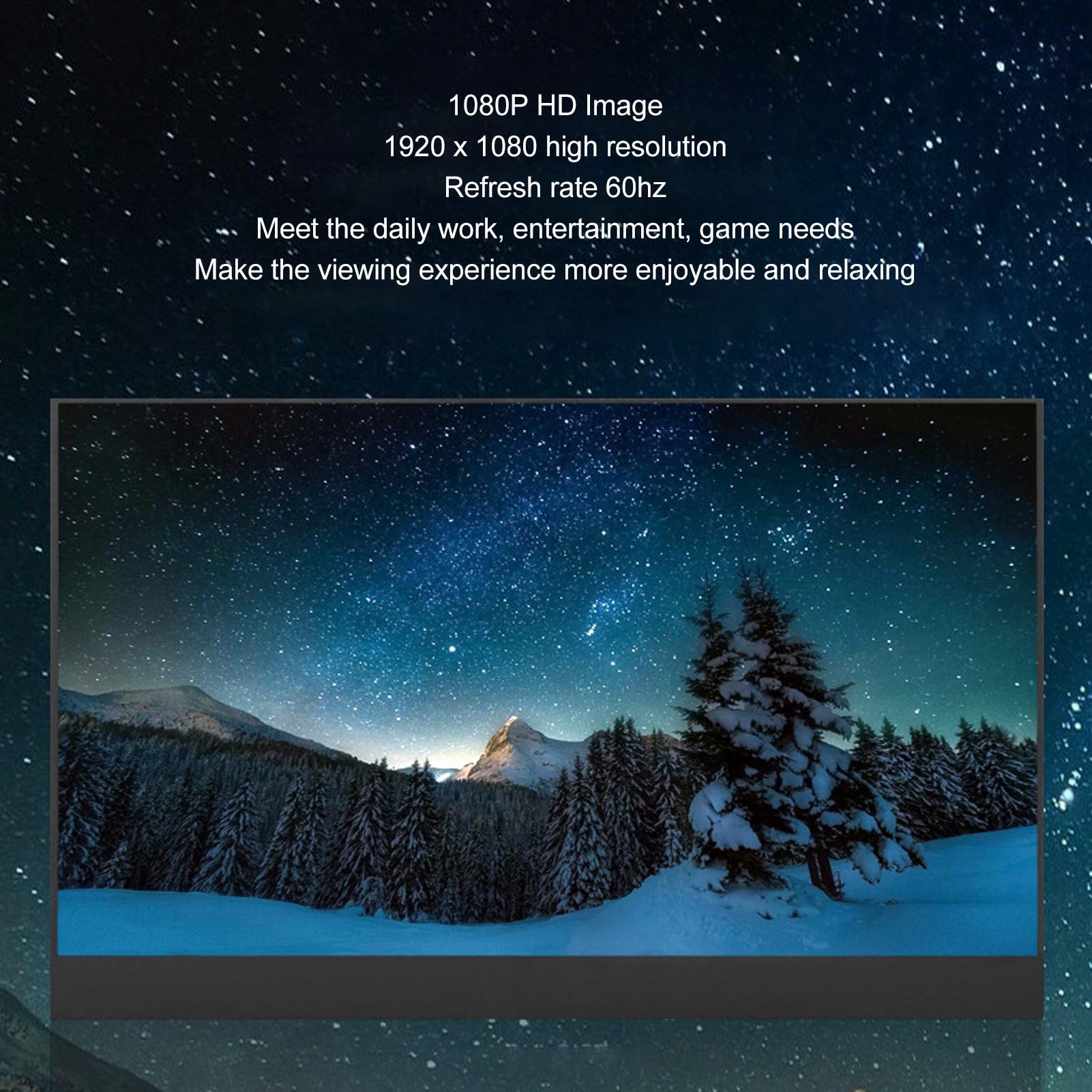 ASHATA 13.3 Inch USB C Portable Monitor - 1080P IPS Display, 16:9 Aspect Ratio, Built-in Dual Speakers, 178° Viewing Angle, for Laptop, PC, Phone - Perfect for Work, Gaming & Travel