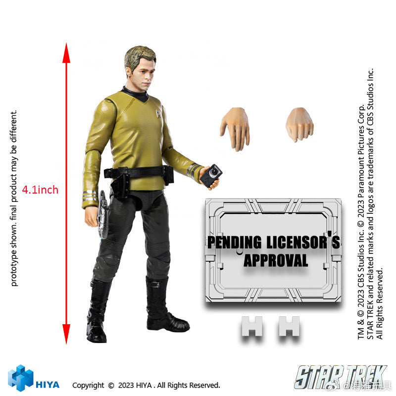 1/18 Scale HIYA 4-Inch Action Figure - Exquisite Mini Series STAR TREK 2009 Captain Kirk Collectible - Perfect for Display, Gift Giving & Sci-Fi Collections