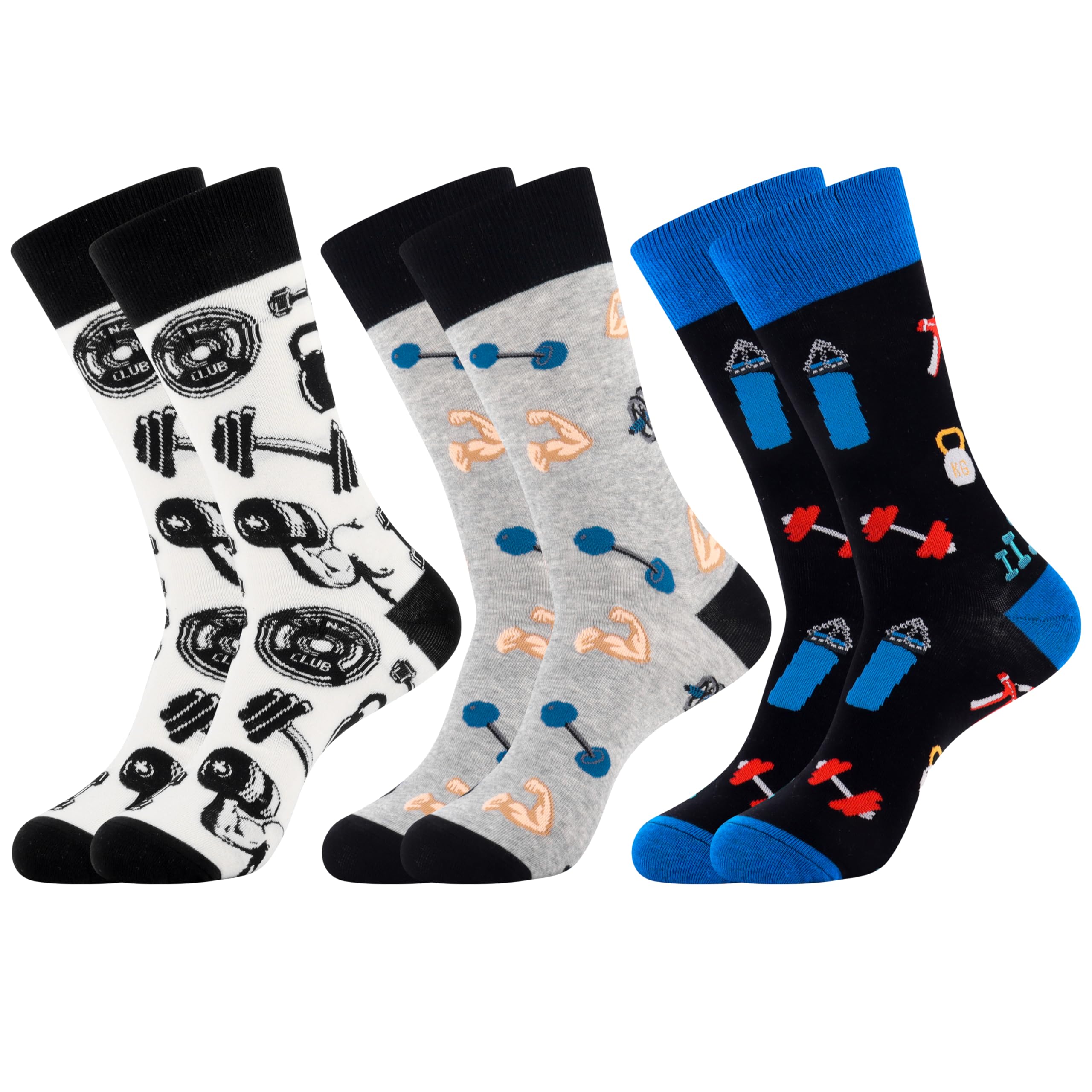 Funny Novelty Socks for Men - Cotton Crew Dress Socks with Humorous Designs - Perfect Gift for Him - Great for Office, Parties & Everyday Wear
