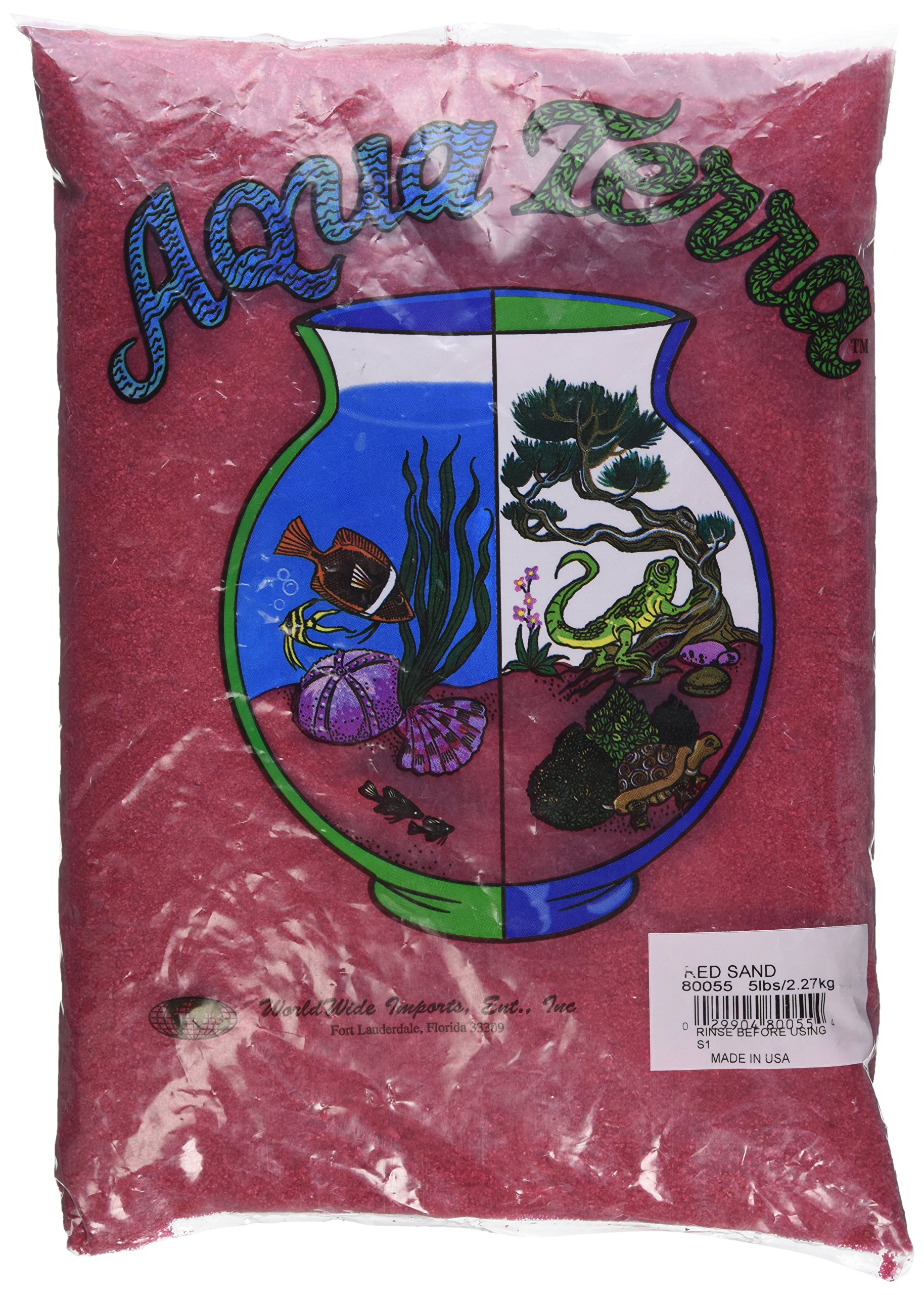 Premium Aqua Terra Red Sand for Aquariums - 5 Lbs Natural Coated Decorative Substrate | Ideal Fish Tank Accessory for Freshwater & Saltwater Tanks | Enhances Aquatic Decor & Supports Beneficial Bacteria Growth
