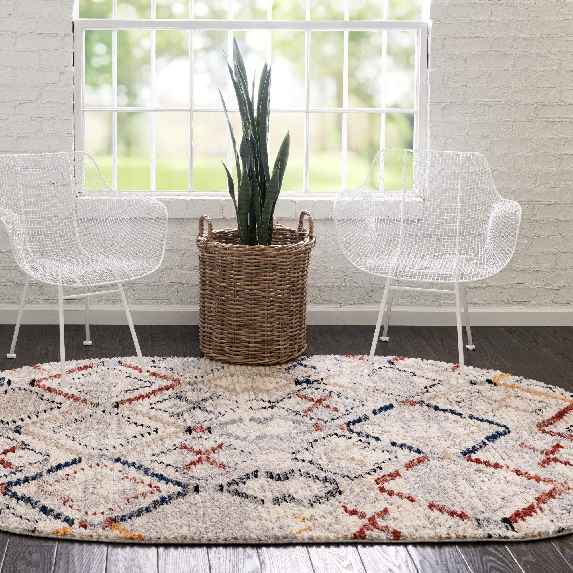 Premium Tucson Collection 4' x 6' Oval Multi-Color Low Pile Area Rug - Soft & Durable for Living Rooms, Dining Rooms, Open Floor Plans | Perfect for Home Decor, Office Spaces & High-Traffic Areas